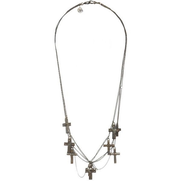 All Saints Jewelry - All saints Kaya brass multi cross collage necklace